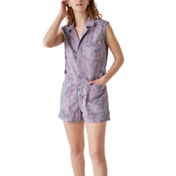 Lucky Brand Pants - NWOT Lucky Brand Womens x Laura Ashley Cotton floral Printed Coverall Romper‎